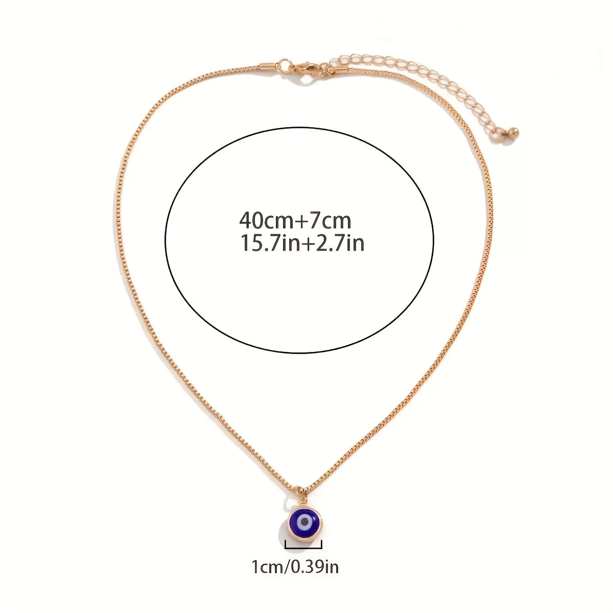 Evil Eye Pendant Necklace with Acrylic Charm on Delicate Chain
